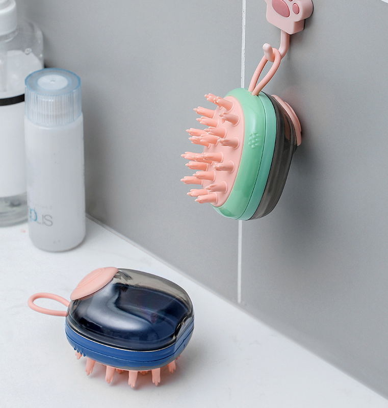Bade- og massasjebørste med sjampodispenser