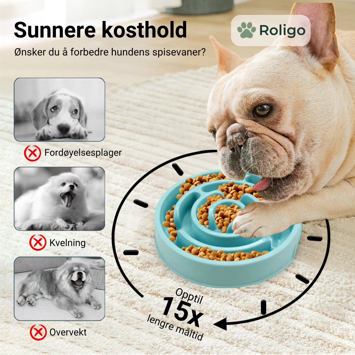 Puslespill-matbolle til hund